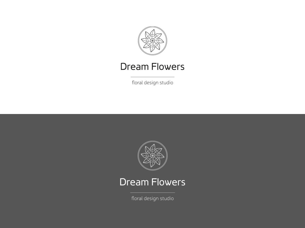 монохромная версия логотипа Dream Flowers